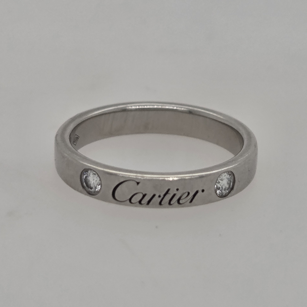Cartier Platinum Ring with Diamonds